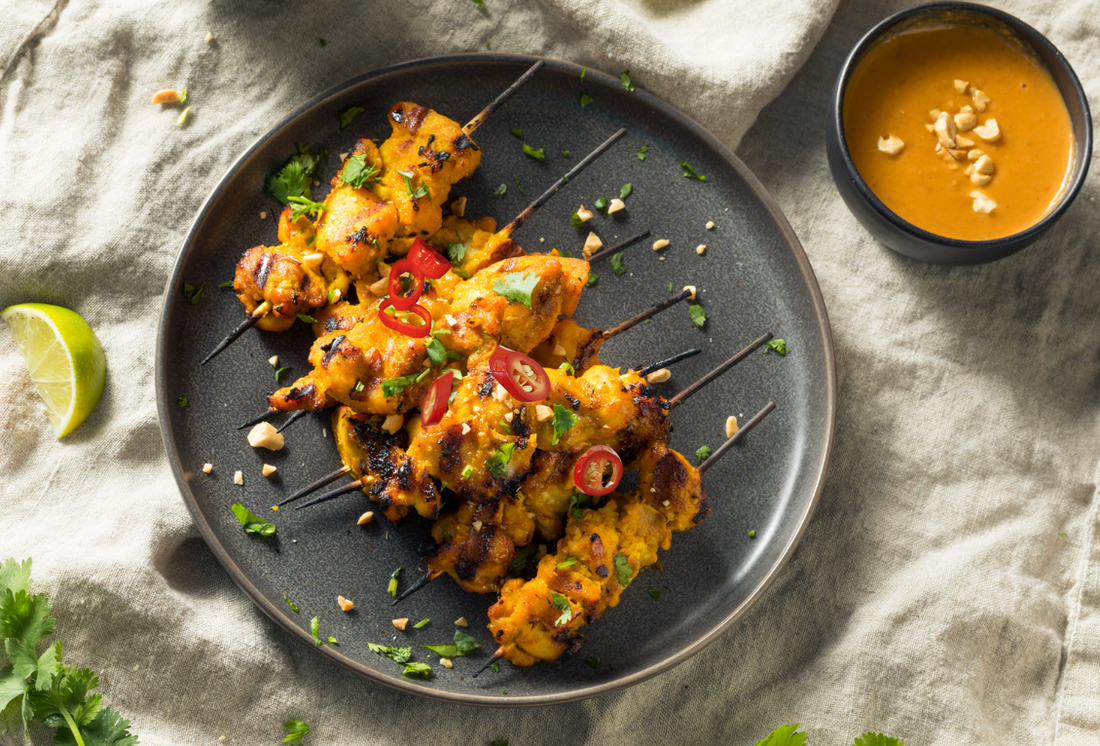 Brochettes de poulet satay